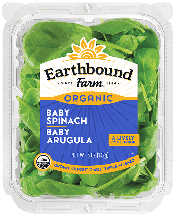 Fresh Organic Baby Spinach & Baby Arugula Earthbound Farm