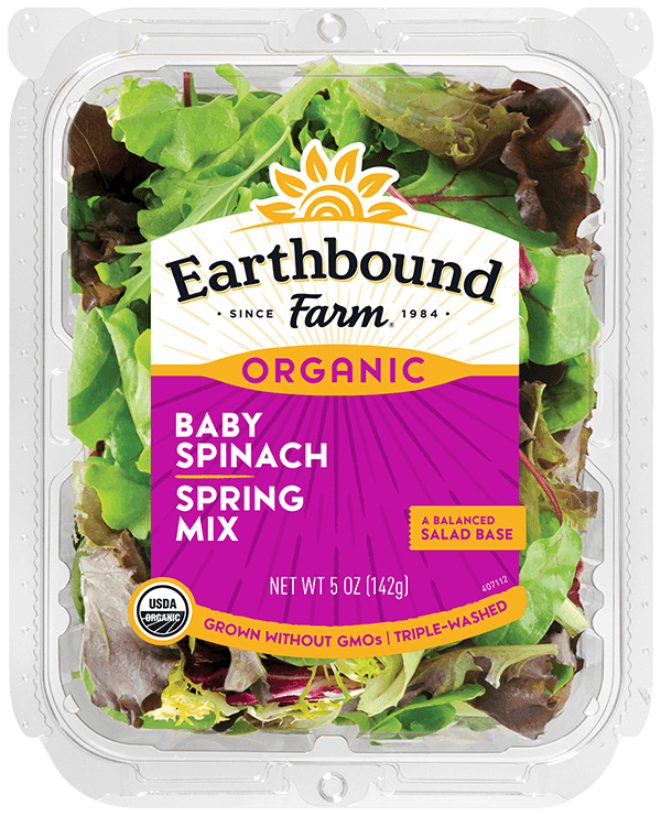 Fresh Organic Baby Spinach & Spring Mix Earthbound Farm Since 1984