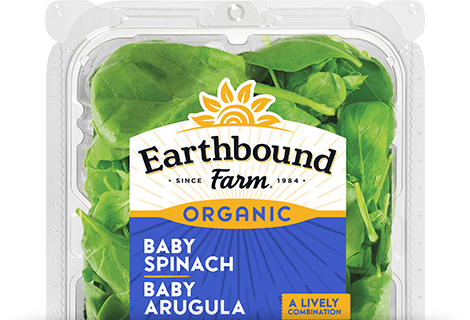 fresh organic baby spinach & baby arugula