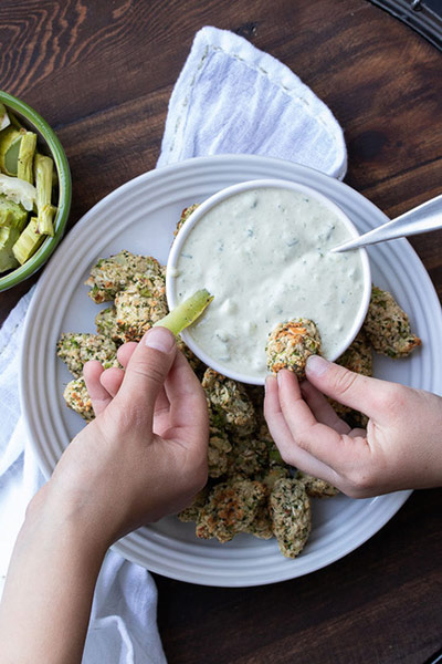 Baked Broccoli Cauliflower Veggie Tots