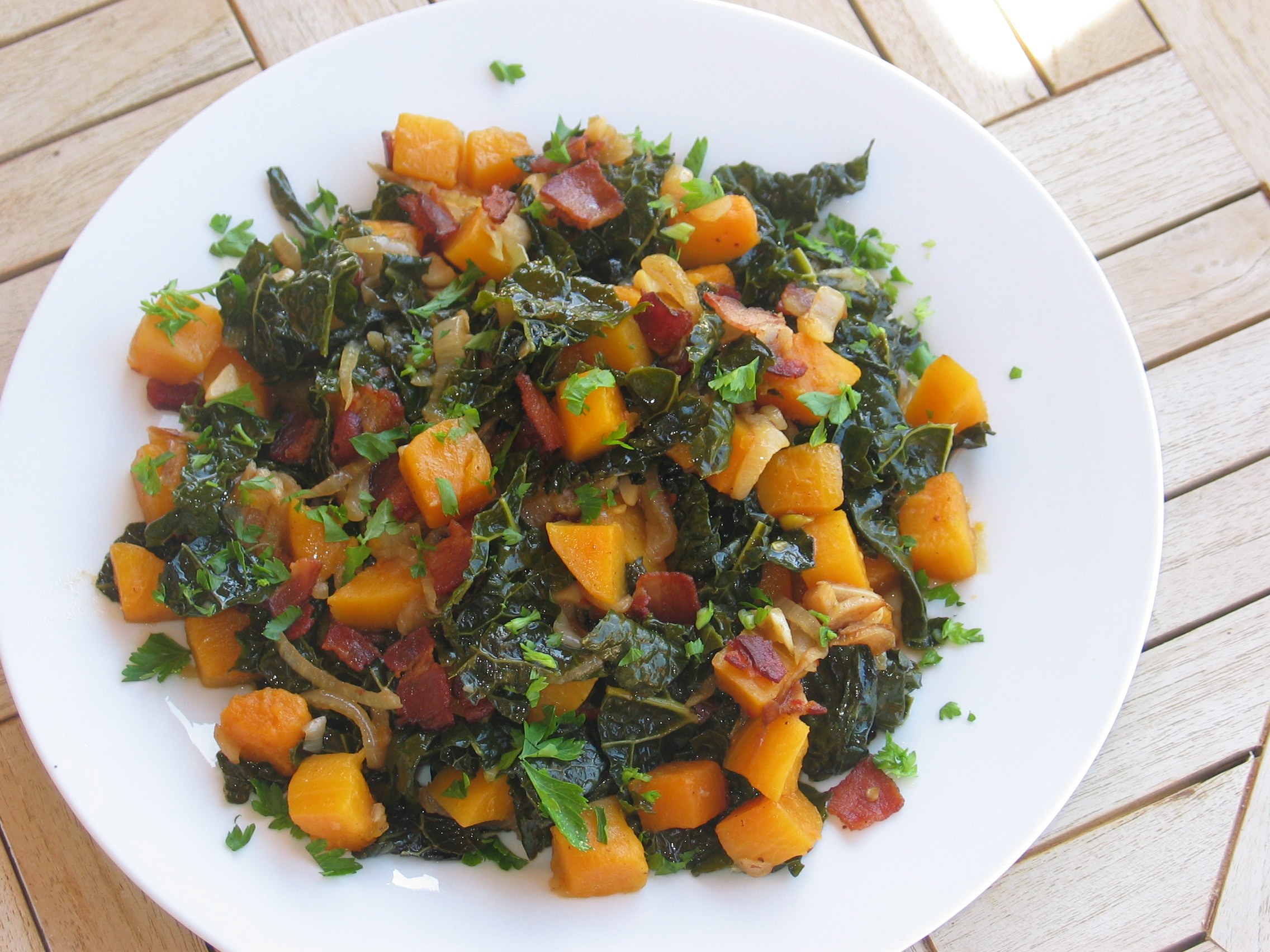 Kale with Garlic and Bacon