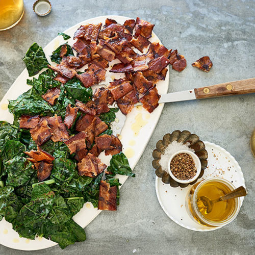 Grilled Organic Kale and Bacon Recipe