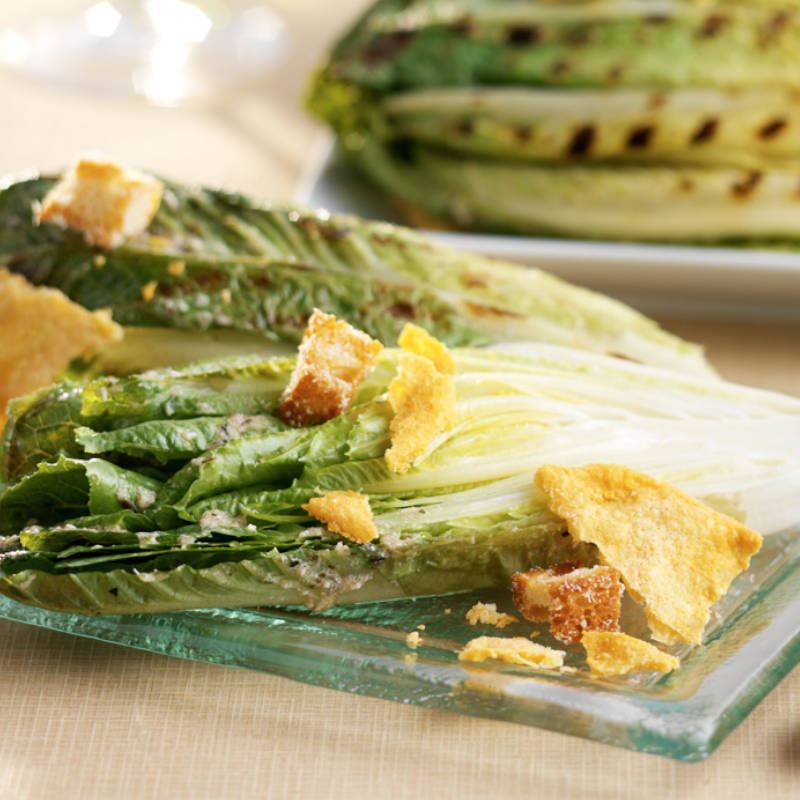 Grilled Caesar Salad with Parmesan Crisps