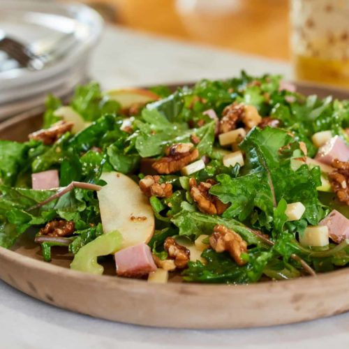 Baby Kale Salad with Ham, Gruyere, and Grainy Mustard Earthbound Farm