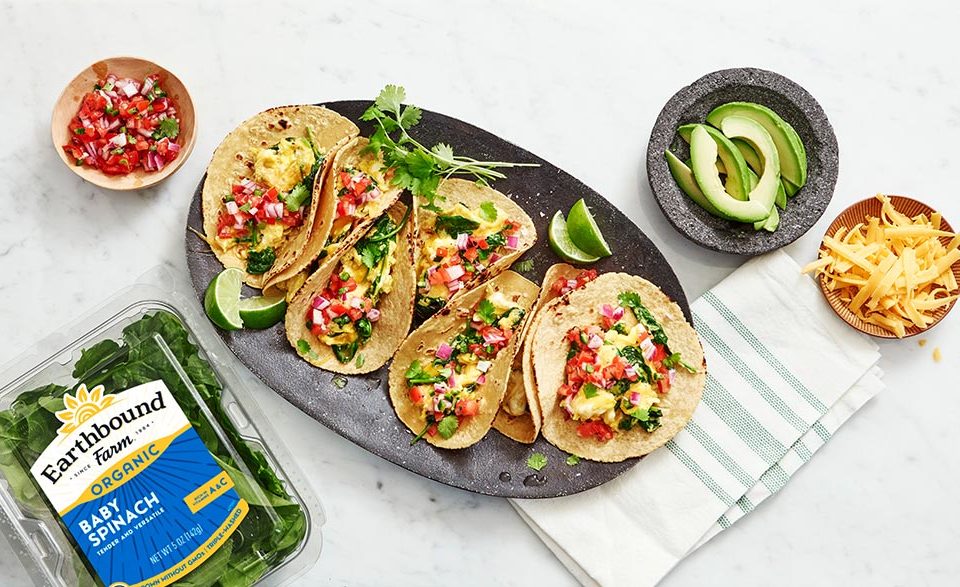 Organic Baby Spinach Breakfast Tacos