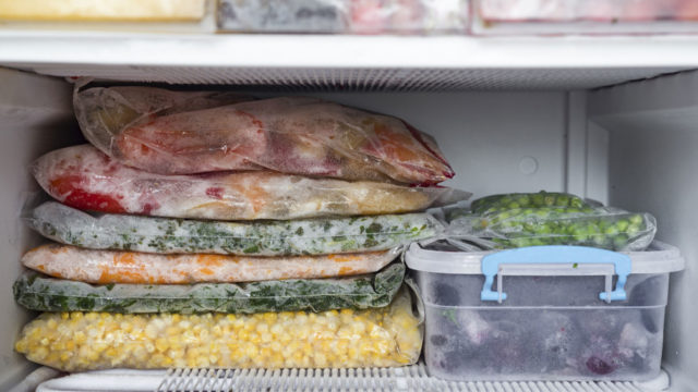 Frozen Organic Vegetables in the Freezer