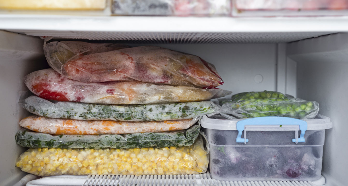 Frozen Organic Vegetables in the Freezer