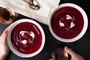 recipe image for organic beet and cauliflower soup