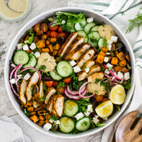 Mediterranean Chicken Salad with Lemon Tahini Dressing Featured Image