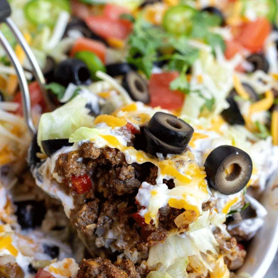 Low Carb Taco Casserole recipe Header