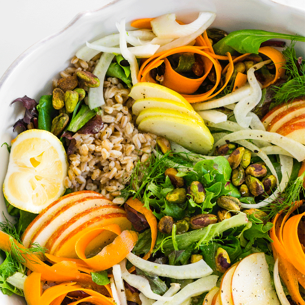 Farro & Apple Salad with Maple Vinaigrette Earthbound Farm