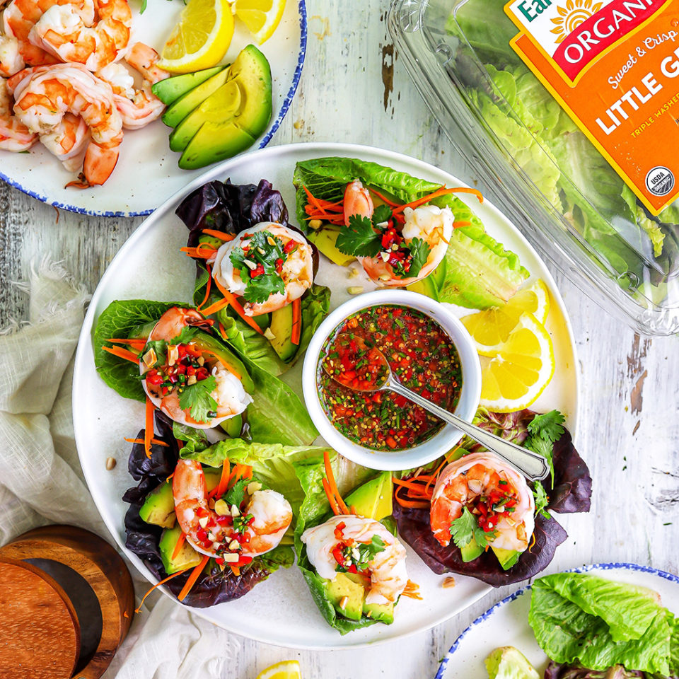 Spicy Shrimp Little Gems Wraps Featured Image