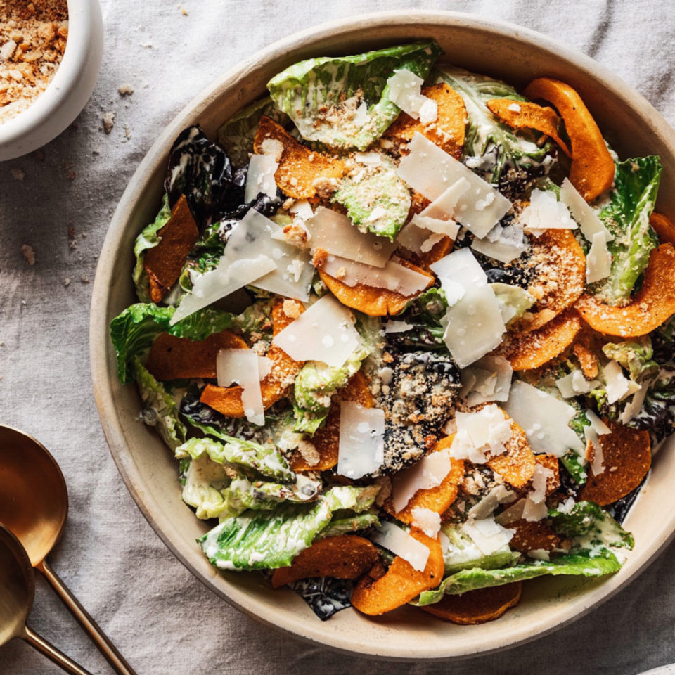 Simple Roasted Squash Caesar Salad