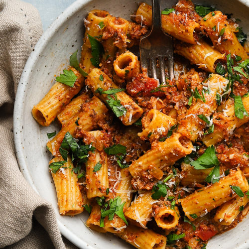 Cauliflower & Mushroom Bolognese Header Image