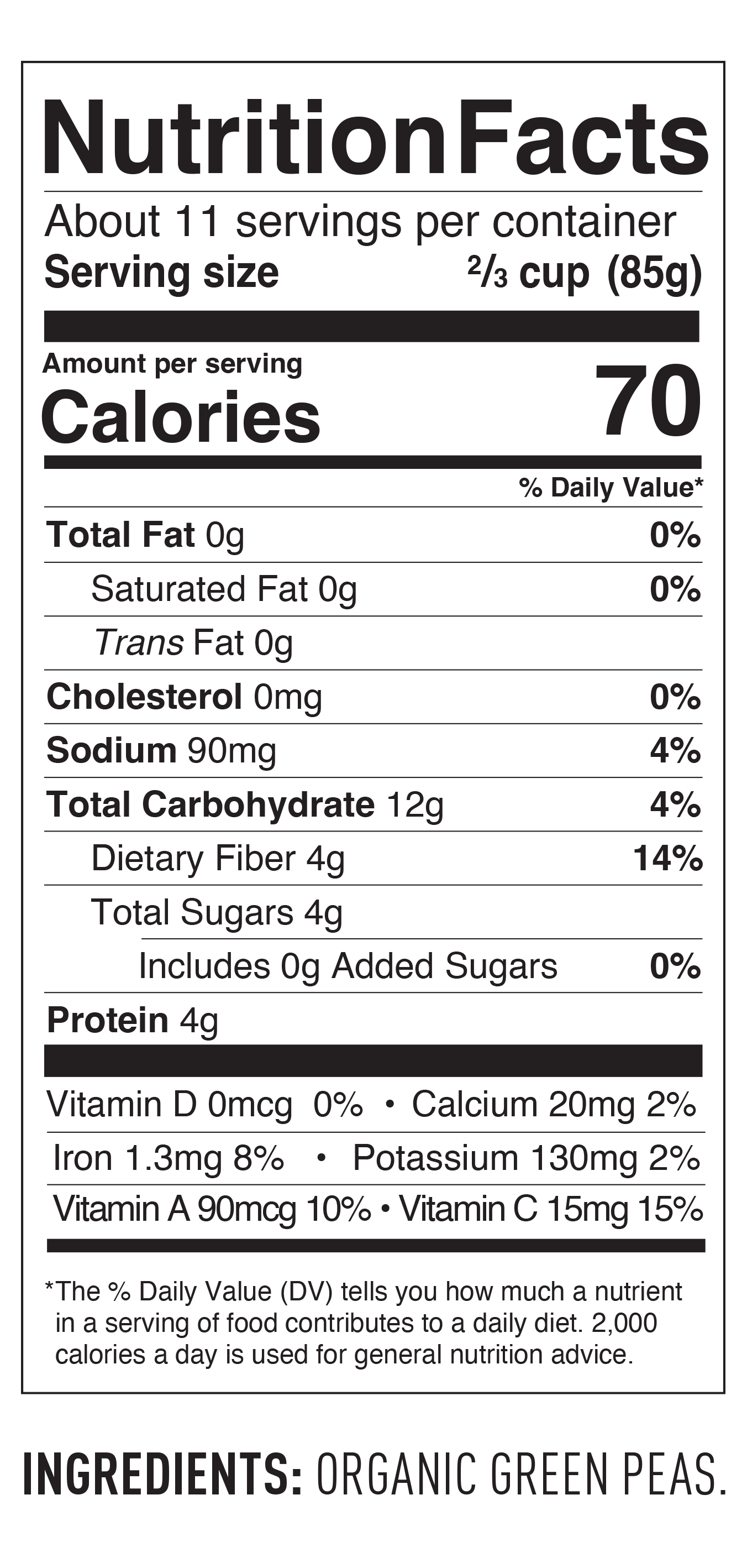 2lb-Green Peas Nutrition Facts